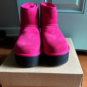 Hot pink platform Uggs